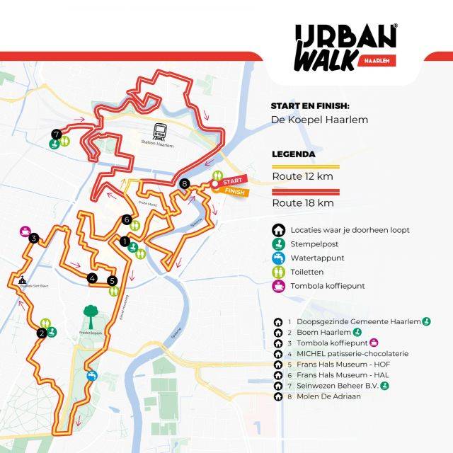 De route voor de Urban Walk Haarlem is bekend!✨ De routes van 12 en 18 km brengen je langs én door de highlights van de stad. Daarnaast breng je een bezoek aan bijzondere locaties zoals het Frans Hals Museum, Seinwezen en de Koepel.🤩

👉 Nog niet ingeschreven? Schrijf je dan nu in via de link in onze bio.🔗